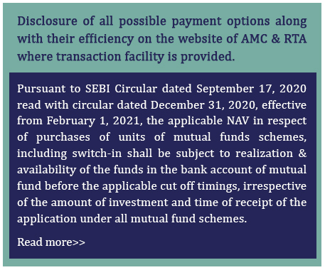 Disclosure of all possible payment options along with their efficiency